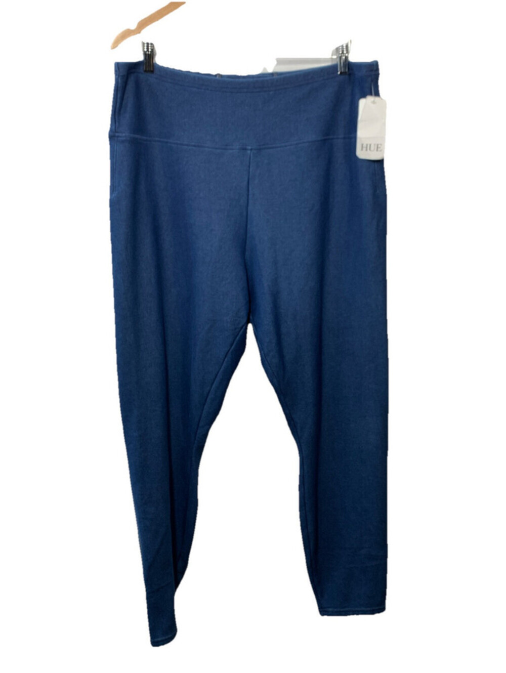 Hue Womens Legging Size XXL Furry Lined Stretch Denim Blue Pull On Plush Lined